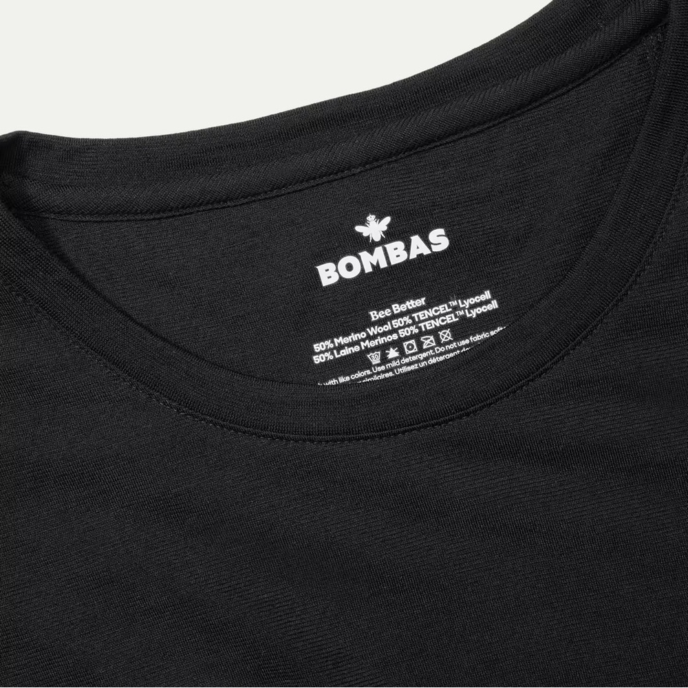 Men's Merino Wool Blend Crew Neck Long Sleeve T-Shirt - Picture 2 of 3